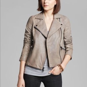 Marc Jacobs Taupe Leather Biker Jacket